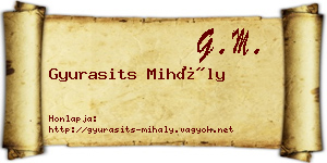 Gyurasits Mihály névjegykártya